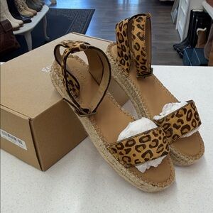 Soludos Tan Leopard Espadrille Sandals